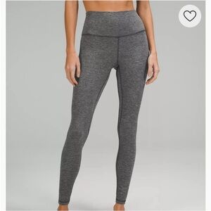 EUC, Lululemon, Heather-Gray High-Waisted Leggings, Size 6